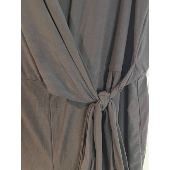 Emma & Michele Womens 3X Black Wrap Dress With Pockets & Tie Waist - Picture 4 of 13